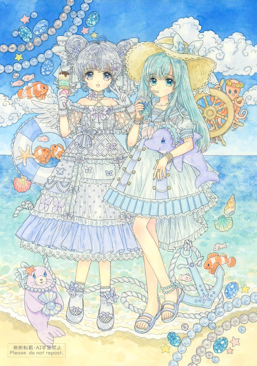hisa_nn_'s tweet photo. パールとアクアマリンをイメージした子達です。 https://t.co/SPbM90YfoH