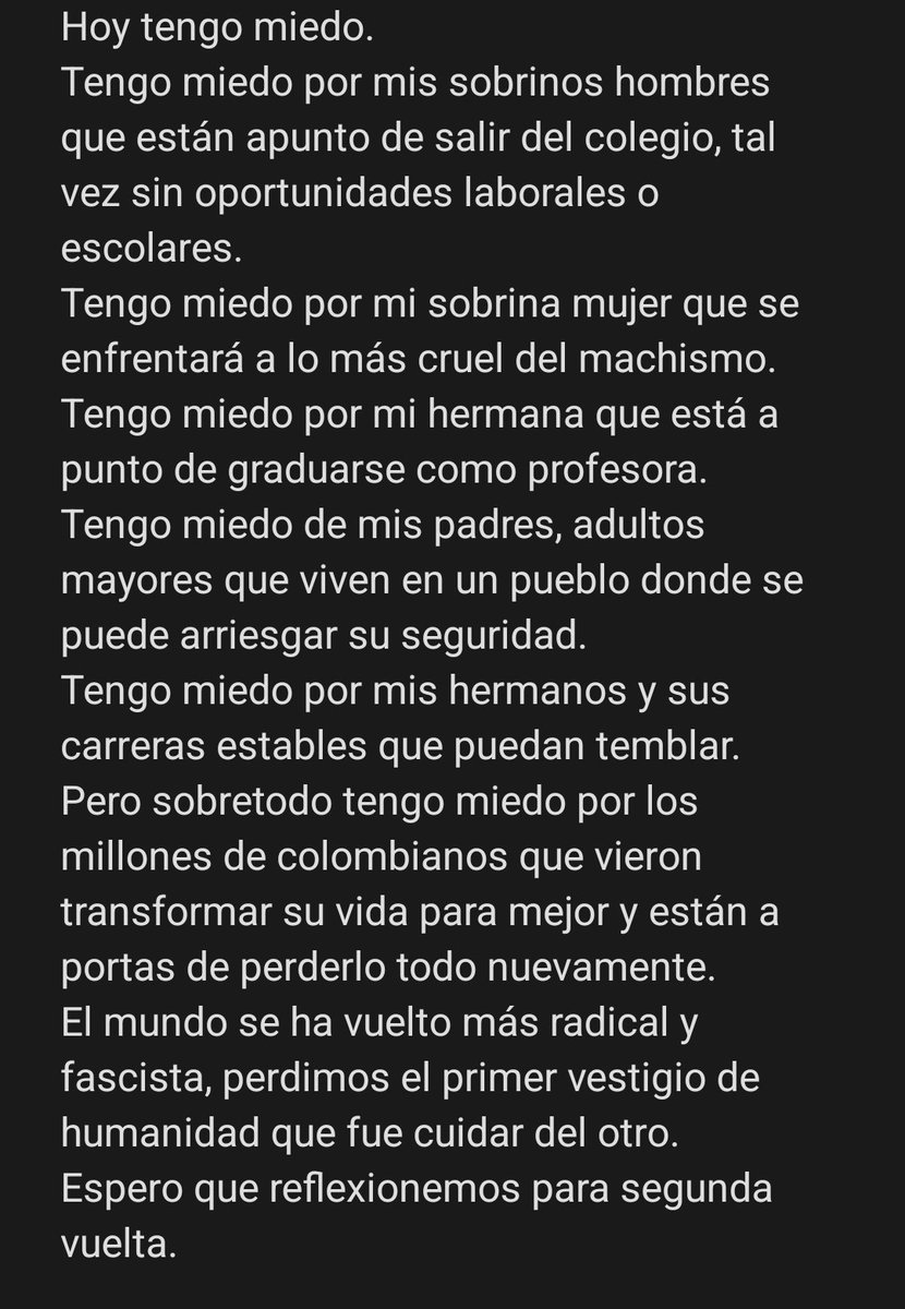 yunusui8's tweet photo. Hoy tengo miedo. https://t.co/5TAaYr8UQq