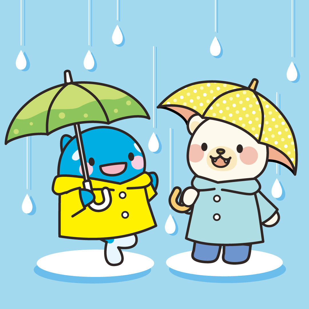 allpass_kun's tweet photo. 傘をさすときは、ぶつからないよう気をつけよう。
#オルパスくん　#傘の日 https://t.co/uJgvYADbKO