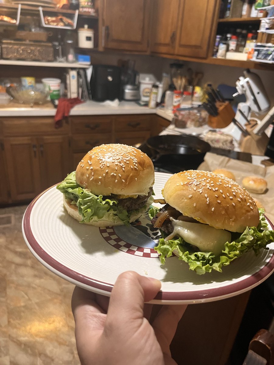 deadrabbit92's tweet photo. Le lamb burger. I’m off store-bought buns from now on https://t.co/76KOesoBoo