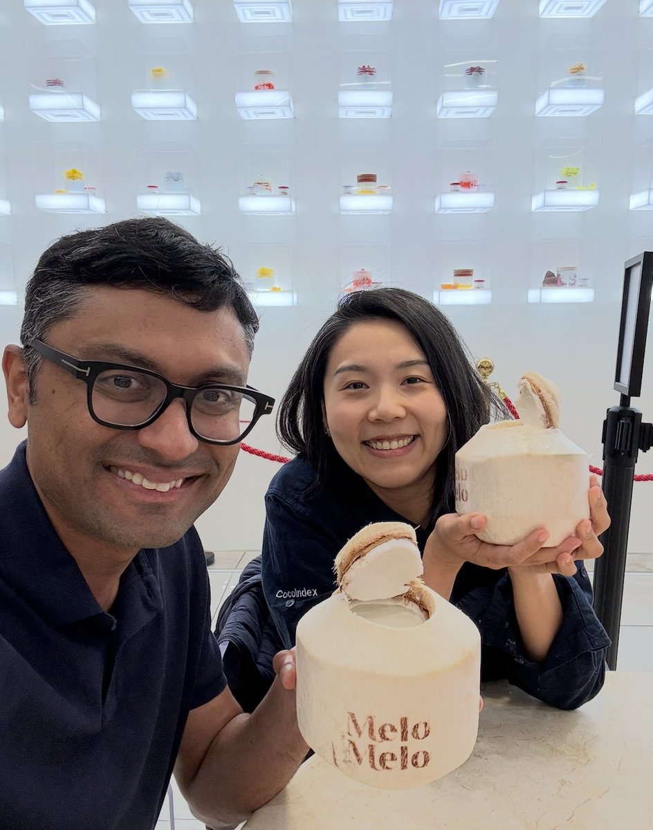 LinghuaJ's tweet photo. Catching up with the amazing @tech_optimist  this week on ai &amp; data infra and rust 🦀 for ai.  Excited for what's coming on @cocoindex_io and @lancedb and many amazing projects in the space. 

when friends in town, we crack coconut together ! https://t.co/AIVY06hSnd