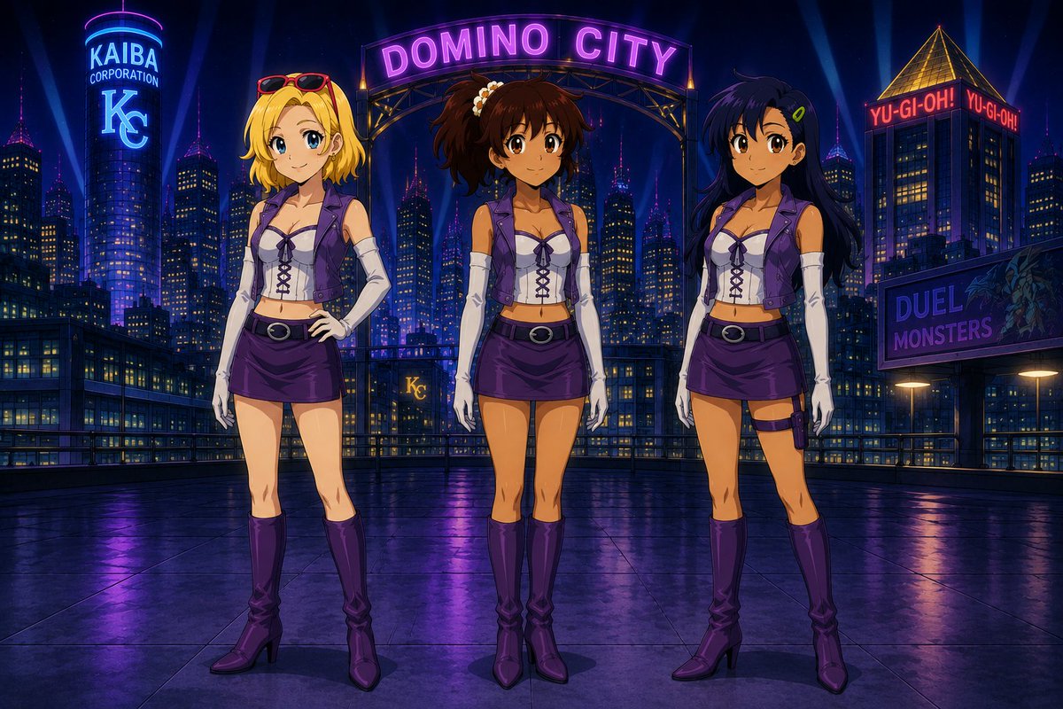 Patron_A7's tweet photo. Luz Noceda, Amity Blight, Anne Boonchuy, Sasha Waybright y Marcy Wu con la ropa de Kujaku Mai de Yu-Gi-Oh! Duel Monsters.
   
#LuzNoceda #AmityBlight #Lumity #TheOwlHouse #AnneBoonchuy #SashaWaybright #MarcyWu #Sashannarcy #Annsamarcy #Amphibia #YuGiOhDM #KujakuMai #IAart https://t.co/HXfIP1QmXo