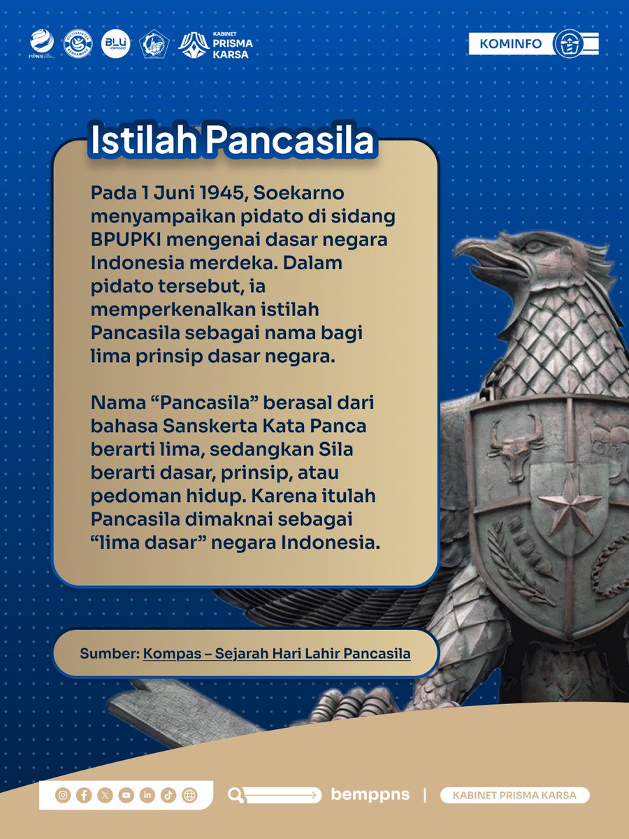 bemppns's tweet photo. Yang lebih penting adalah gimana kita menerapkannya dalam kehidupan sehari-hari. Saatnya membumikan nilai Pancasila lewat aksi nyata, bukan sekadar kata. Dari hal sederhana, kita bisa membawa perubahan besar bagi Indonesia.

#PPNSSUCCES
#BEMPPNS
#PRISMAKARSA
#HARILAHIRPANCASILA26 https://t.co/r0P6XGyt6P