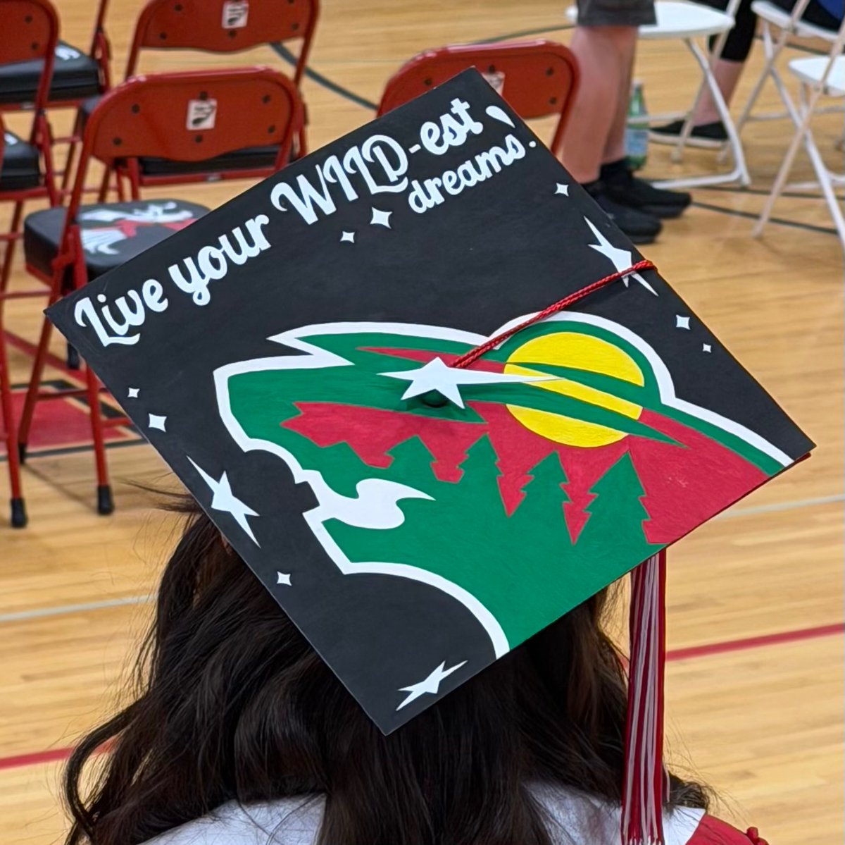 pacsarrow's tweet photo. I graduated!!!! And of course I sported the Wild on my cap… I love my dumb team https://t.co/F3QvuFOPkR
