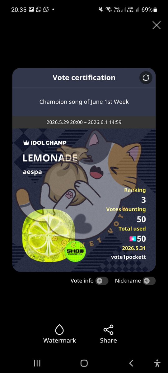 votepocket's tweet photo. #PocketVote

🥇 aespa
Most Proofs ALPHADRIVEONE

50🎟 have been casted for #aespa and 150🎟 have been casted for #ALPHADRIVEONE #ALD1 

Congratulations 🎉 https://t.co/3ePtQG2RRv