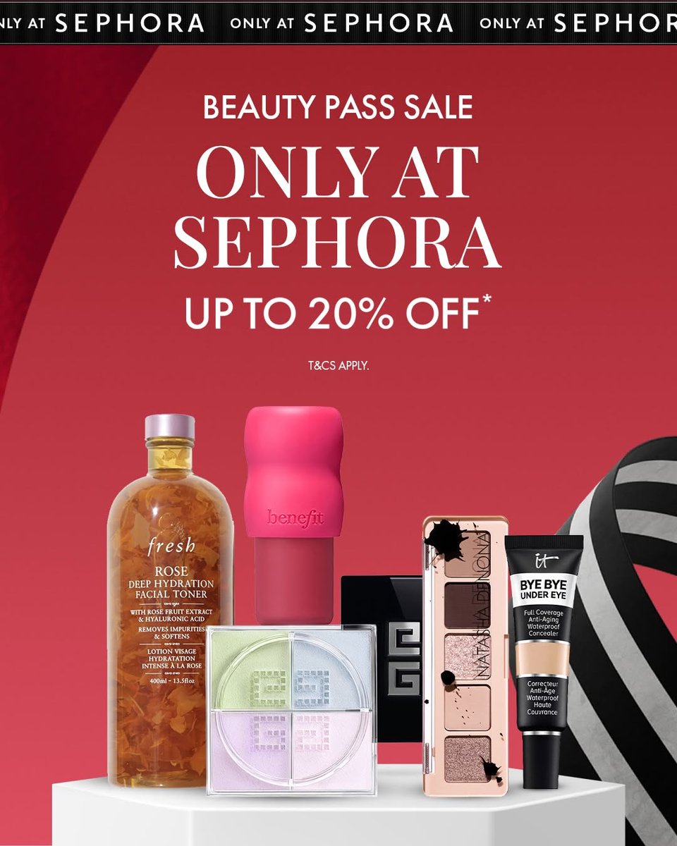 sephoraidn's tweet photo. The most buzzed-about beauty launches are here, exclusively at Sephora! ✨

Shop your new favorites at a steal during our Beauty Pass Sale and get up to 20% off. Don't miss out on these unique finds! 💖

💛 GOLD TIER: 20% off with no min. spend
🖤 BLACK ... https://t.co/VfRxtZBzqb
