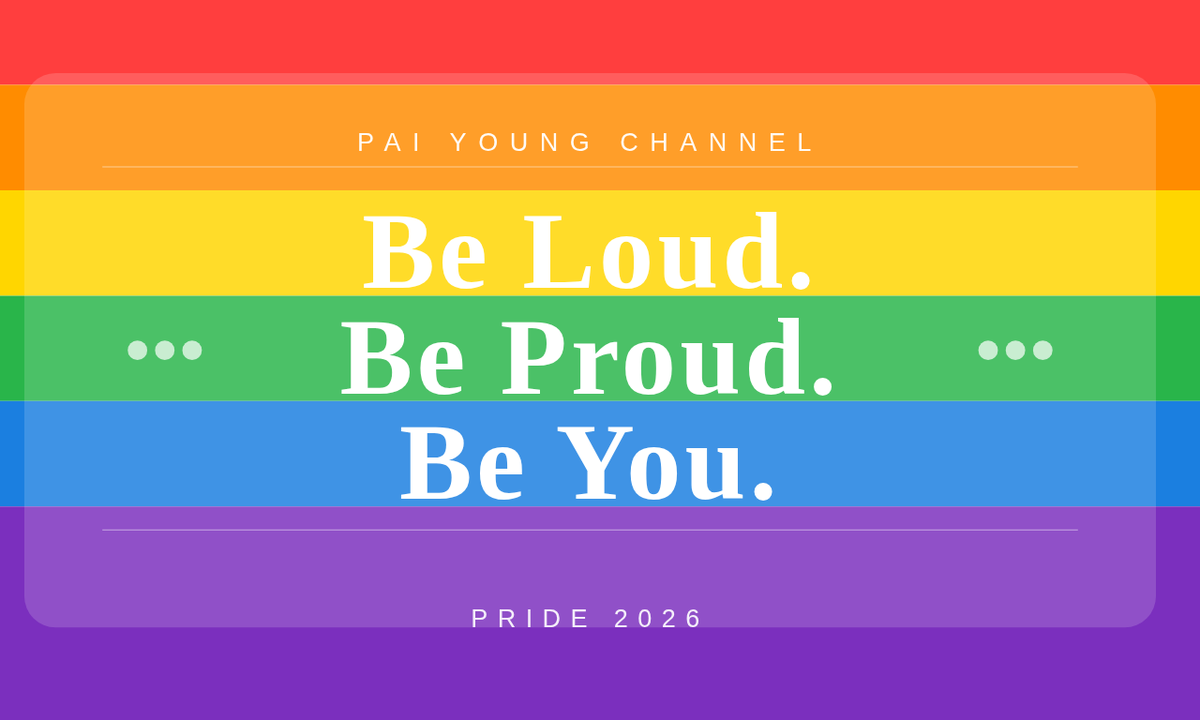 PaiYoungChannel's tweet photo. Be Loud. Be Proud. Be You. 

Pai Young Channel เชื่อในพลังของสี และอิสระของทุกคน

PRIDE 2026 https://t.co/WY6S3ehFEm