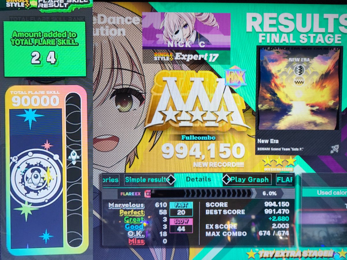 RadioVisionAM's tweet photo. 5-31 pt.3

I-W-U (I Want U) ESP: 992→994 EX FC
New Era ESP: 991→994 EX FC

Today, I completed the last two 17EX needed to reach SP WORLD. Both songs were by the skin of my teeth, with goods and spooky sidesteps. Two months of nonstop grind to fill out classic and then the 17s. https://t.co/mKTbZd1twW