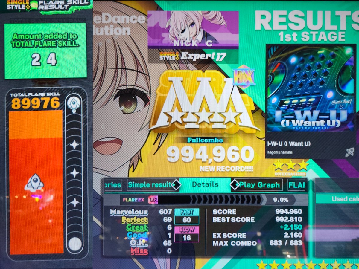 RadioVisionAM's tweet photo. 5-31 pt.3

I-W-U (I Want U) ESP: 992→994 EX FC
New Era ESP: 991→994 EX FC

Today, I completed the last two 17EX needed to reach SP WORLD. Both songs were by the skin of my teeth, with goods and spooky sidesteps. Two months of nonstop grind to fill out classic and then the 17s. https://t.co/mKTbZd1twW