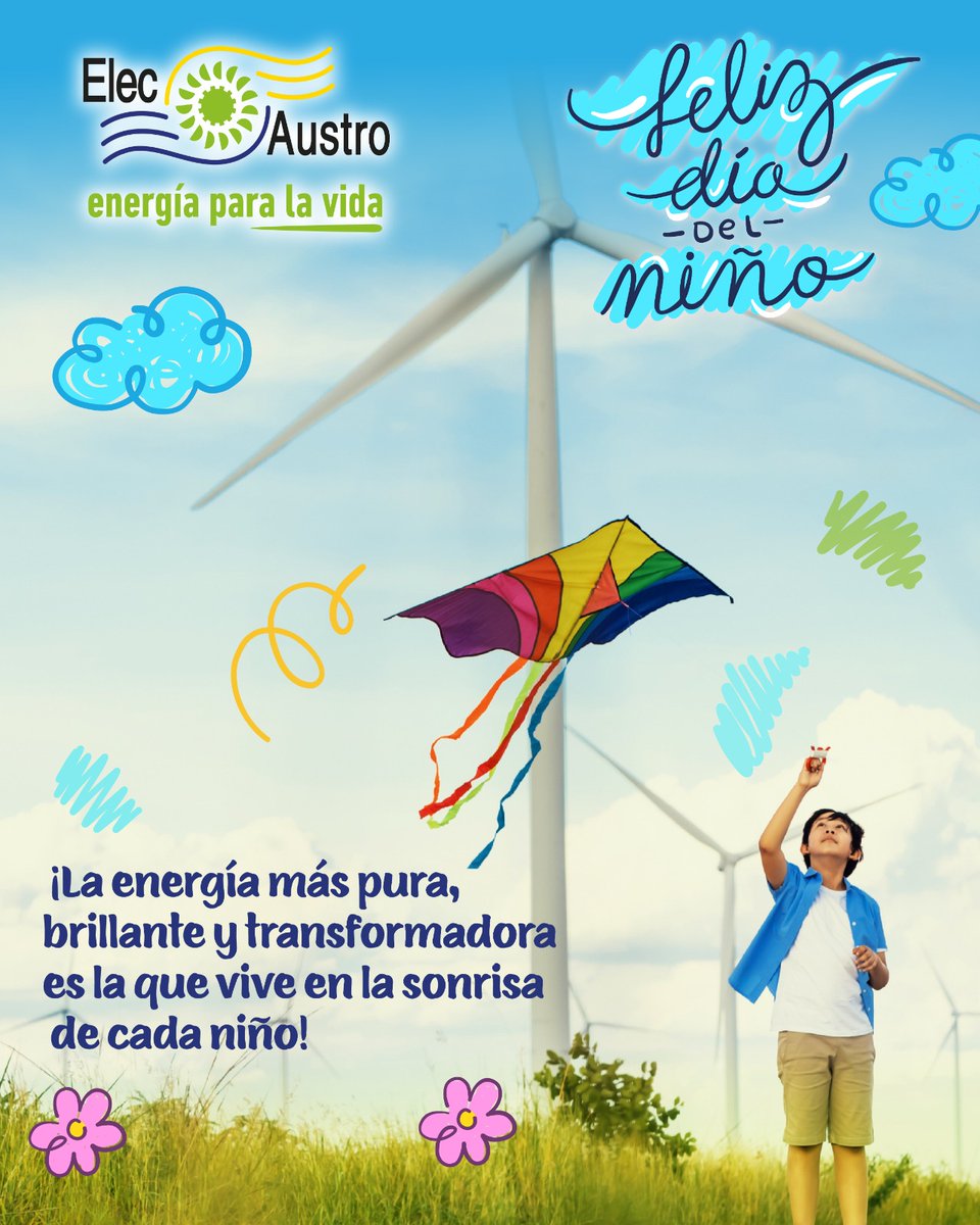 elecaustro's tweet photo. ¡La energía más pura, brillante y transformadora es la que vive en la sonrisa de cada niño! 👧🧒

✅Cada proyecto de energía renovable que impulsamos tiene un propósito que va más allá de iluminar hogares: trabajamos para heredarles un planeta más verde, limpio y sostenible. 🌎🍃♻️

😃Hoy celebramos su alegría, su curiosidad infinita y esa luz única que nos inspira a seguir generando energía para la vida. 🙌

¡𝑭𝒆𝒍𝒊𝒛 𝑫𝒊́𝒂 𝑫𝒆𝒍 𝑵𝒊𝒏̃𝒐❗