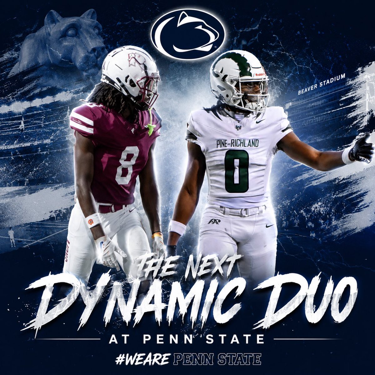 PSUNationRec's tweet photo. This App will Blow up if Penn State lands @KhalilTaylor08 and @1take_D33. Penn State will be hosting both elite receiver prospects on June 5th 👀 https://t.co/Q6RaZlGngs