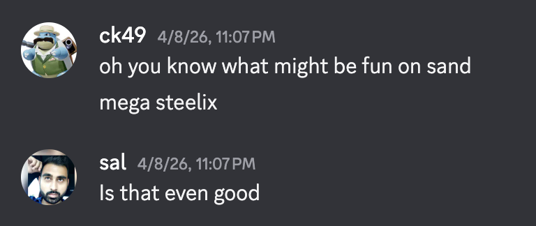 adisubra's tweet photo. Bro told me Steelix was ass months ago and then backed it up https://t.co/u9rBywtM6i