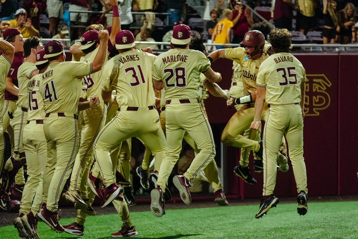 DoubleFriesPod's tweet photo. Results for May 31, 2026:

Baseball: Coastal Carolina 1, (10) FSU 2 (NCAA Tournament, resumed from Saturday)

Men’s golf: 30th at NCAA Championships 

Baseball: (10) FSU 7, Northern Illinois 4 (NCAA Tournament, 10 innings) https://t.co/g7bzJEPSZC