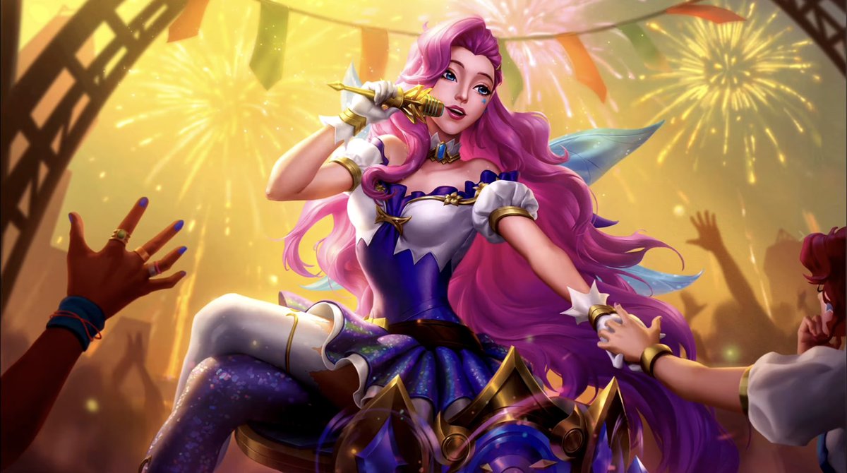 Spideraxe30's tweet photo. Riftbound Seraphine Illustration for Set 4 https://t.co/2amuP7mblZ