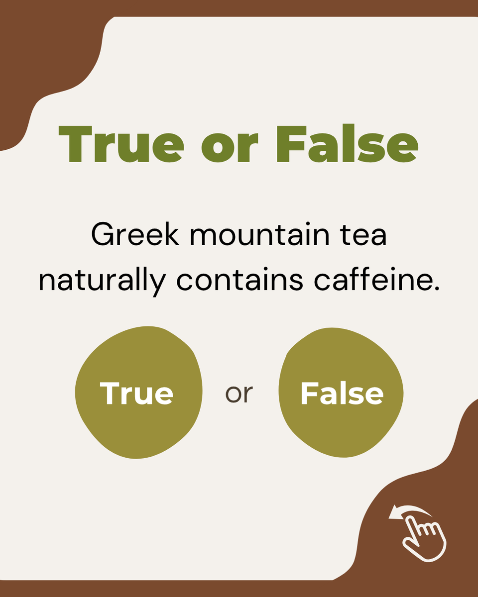 HellenicFarms's tweet photo. False ❌
Greek mountain tea is naturally caffeine-free

Even though it’s called “tea,” it’s made from the Sideritis plant and contains no caffeine, which is one of the reasons it has been enjoyed in Greece for generations.

👉 Would you drink a caffeine-free tea like this? https://t.co/FgRVnagsg4