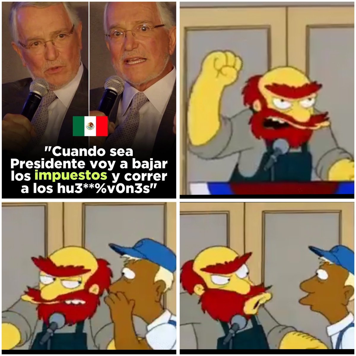 Simpsonairo's tweet photo. - ¡Si me hicieran presidente, bajaría los impuestos y correría a mis empleados huevones!
- Aún queda mucho tiempo para las campañas.
- ¡Ya sé que queda mucho tiempo pero se vale soñar! https://t.co/gAXY9pOUb9