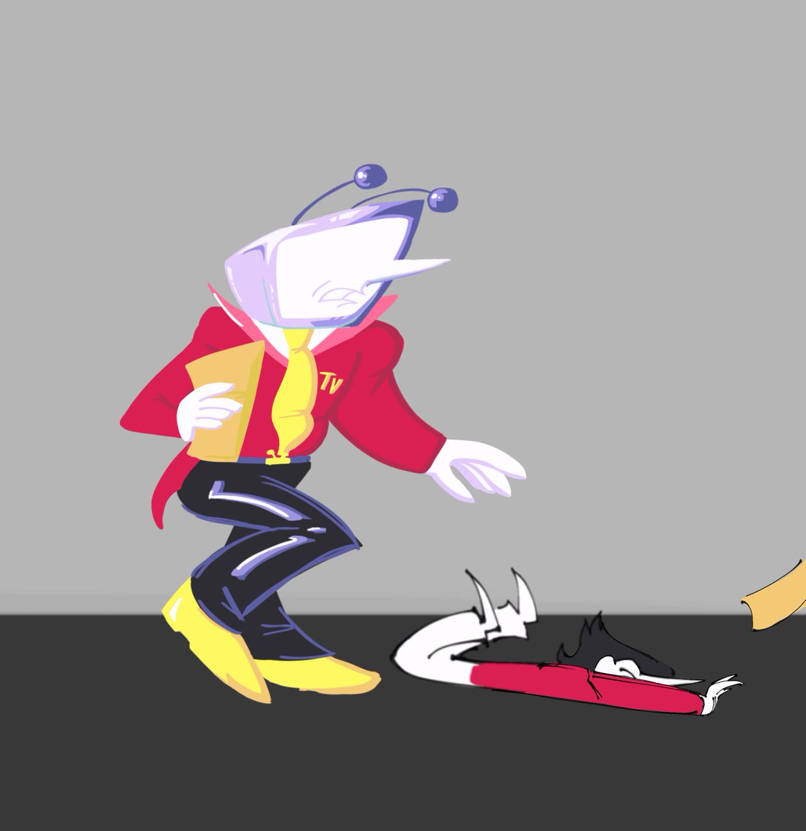 Carambodraws's tweet photo. Falling first/Falling harder 

#SpamtennaAnniversary #spamton #tenna #spamtenna https://t.co/cG9MtaS5iw