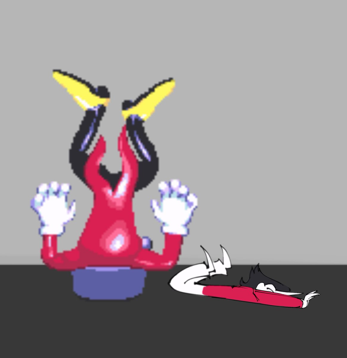 Carambodraws's tweet photo. Falling first/Falling harder 

#SpamtennaAnniversary #spamton #tenna #spamtenna https://t.co/cG9MtaS5iw