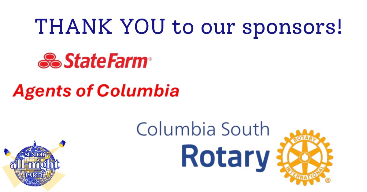 CoMoSANP's tweet photo. 2026 Senior All-Night Party was a huge success!  Thank you to our sponsors, State Farm Agents of Columbia- Brian Hazelrigg and The Rotary Club of Columbia South! https://t.co/tq26gIAS22