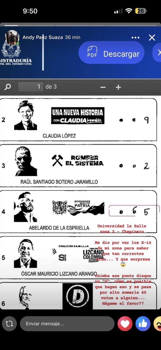 lorengl1397's tweet photo. Un amigo que fue jurado de votación, rectifico los tarjetones y todos están adulterados 🤡🤡🤡 https://t.co/lsJkLT3YQv