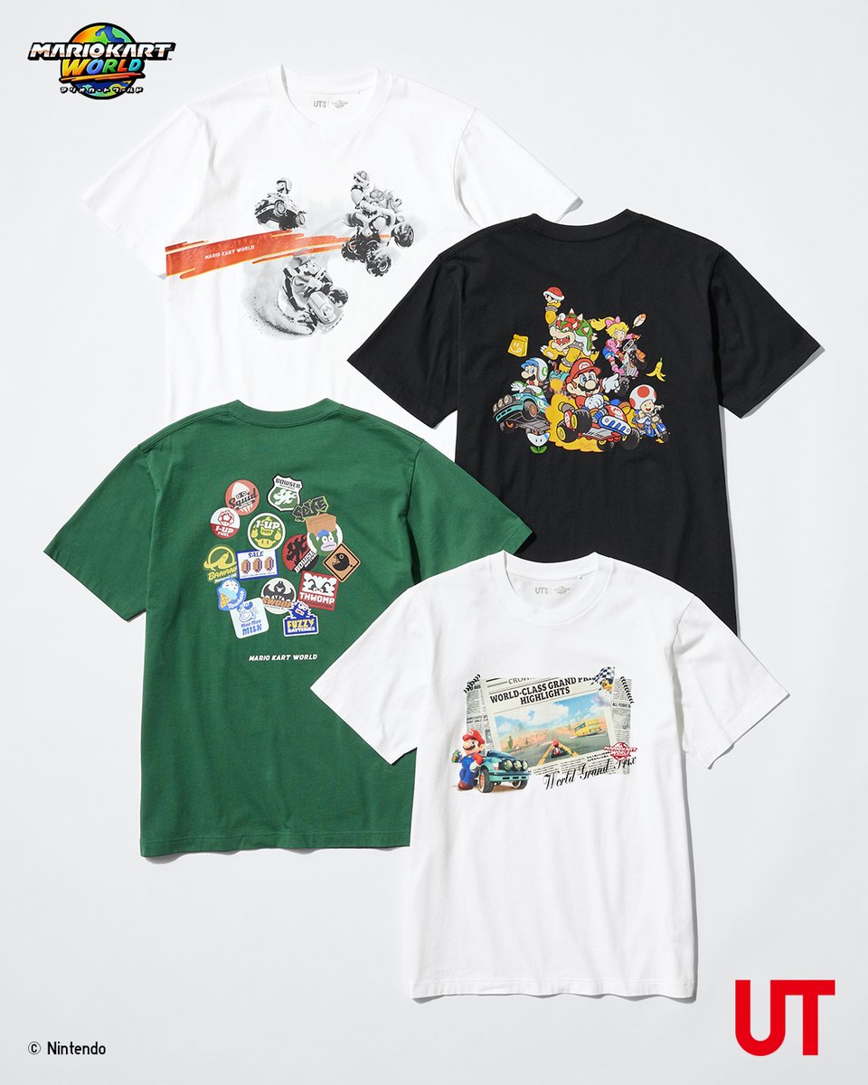 UNIQLO_JP's tweet photo. 『マリオカート』シリーズ最新作「マリオカート ワールド」がついにUTに登場！

ダイナミックなレースの臨場感と、個性豊かなキャラクターの魅力を余すところなくデザインに落とし込んだコレクション。

MEN/KIDS Tシャツ⏩8月中旬販売

KIDS スウェット⏩9月中旬販売

「欲しい！」と思ったら、オンラインストアでお気に入り登録👉♥️
https://t.co/87AmT3BvFF