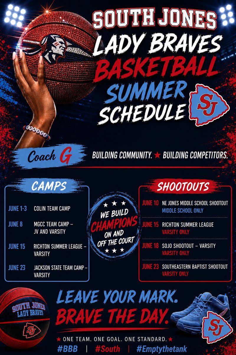 sojo_gbball's tweet photo. The work has begun and summer is starting to heat up. Catch your Lady Braves all month long! 🅱️🅱️🅱️ #summerbasketball https://t.co/55F1mWGDw4