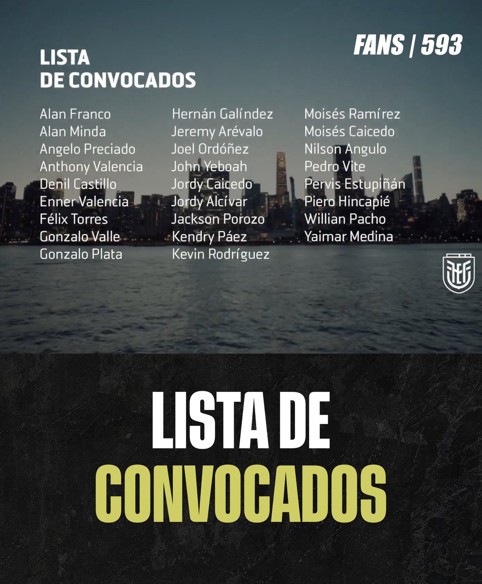 fans593's tweet photo. 🚨🇪🇨 ¡ATENTOS, ECUADOR!

🔥 Estos son los convocados de #LaTri para disputar el #Mundial2026. https://t.co/Ytu5UfljID