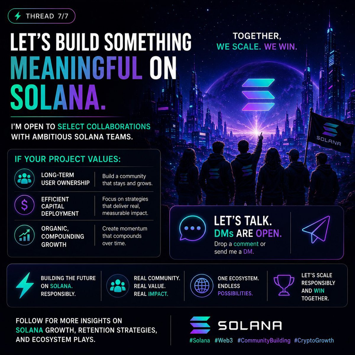 ayamheycrypt's tweet photo. I'm currently open to working with ambitious Solana teams that value: Long-term user ownership • Efficient growth execution • Sustainable community building
If you're building something meaningful on Solana, let's connect.
DMs are open ⚡
#Solana #Web3 #CommunityBuilding https://t.co/U3KYlZmIs4