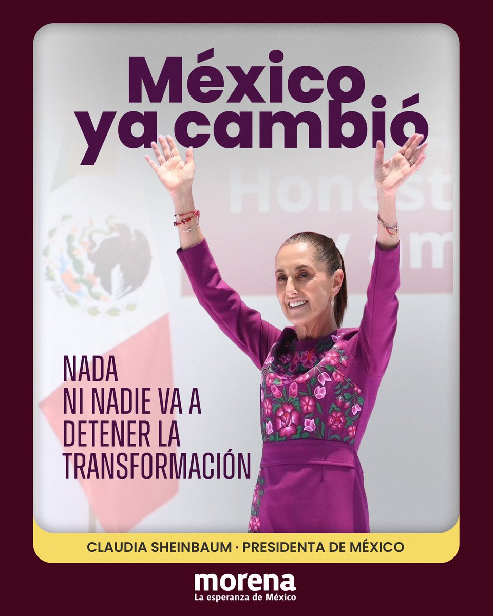 PartidoMorenaMx's tweet photo. Así se vivió en toda la República la rendición de cuentas encabezada por la Presidenta @Claudiashein desde el Monumento a la Revolución, un ejercicio democrático para informar los avances y resultados construidos junto al pueblo de México.

#ClaudiaDaResultados https://t.co/eHcUeCZ5t1