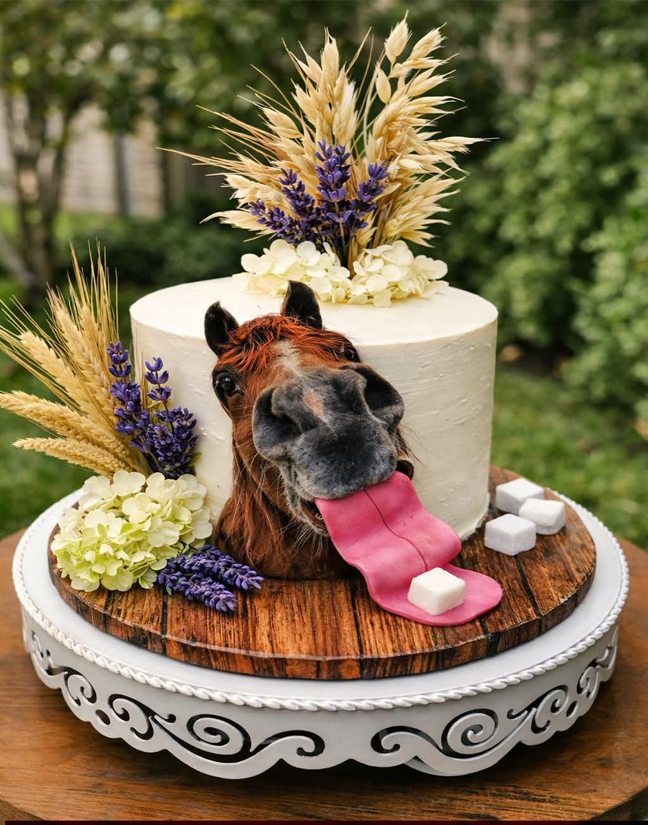 hexerot's tweet photo. "Oh! It's your birthday?"

"Here, Horse birthday cake for ya" https://t.co/IDgsNEFEHK