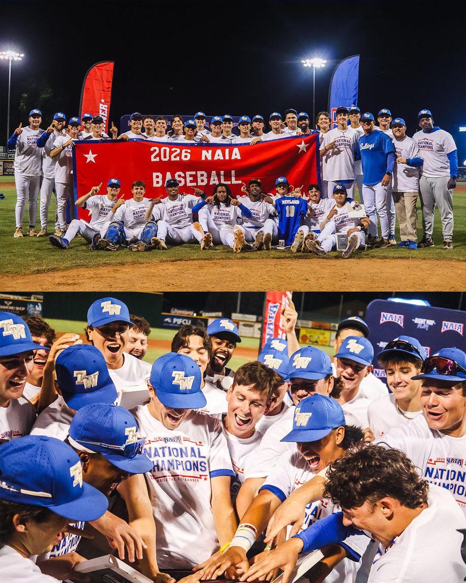 NAIABall's tweet photo. Reliving the moments that decided a national championship. 📸

#NAIABall @TWU_Baseball @twbulldogs 
Photos via @SpencerFarrin / @dlproductionss https://t.co/TCeUIr5yro