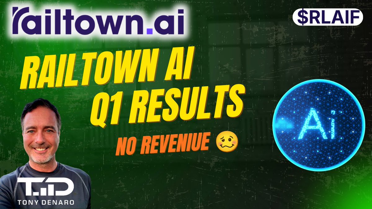 Tony_Denaro's tweet photo. RLAIF - No Revenue in Q1 2026 - Q1 Earnings Recap - Railtown AI https://t.co/KrnmKiindf $RLAIF #RLAIF #Speculative #CanadianAI https://t.co/r8StKrcqff