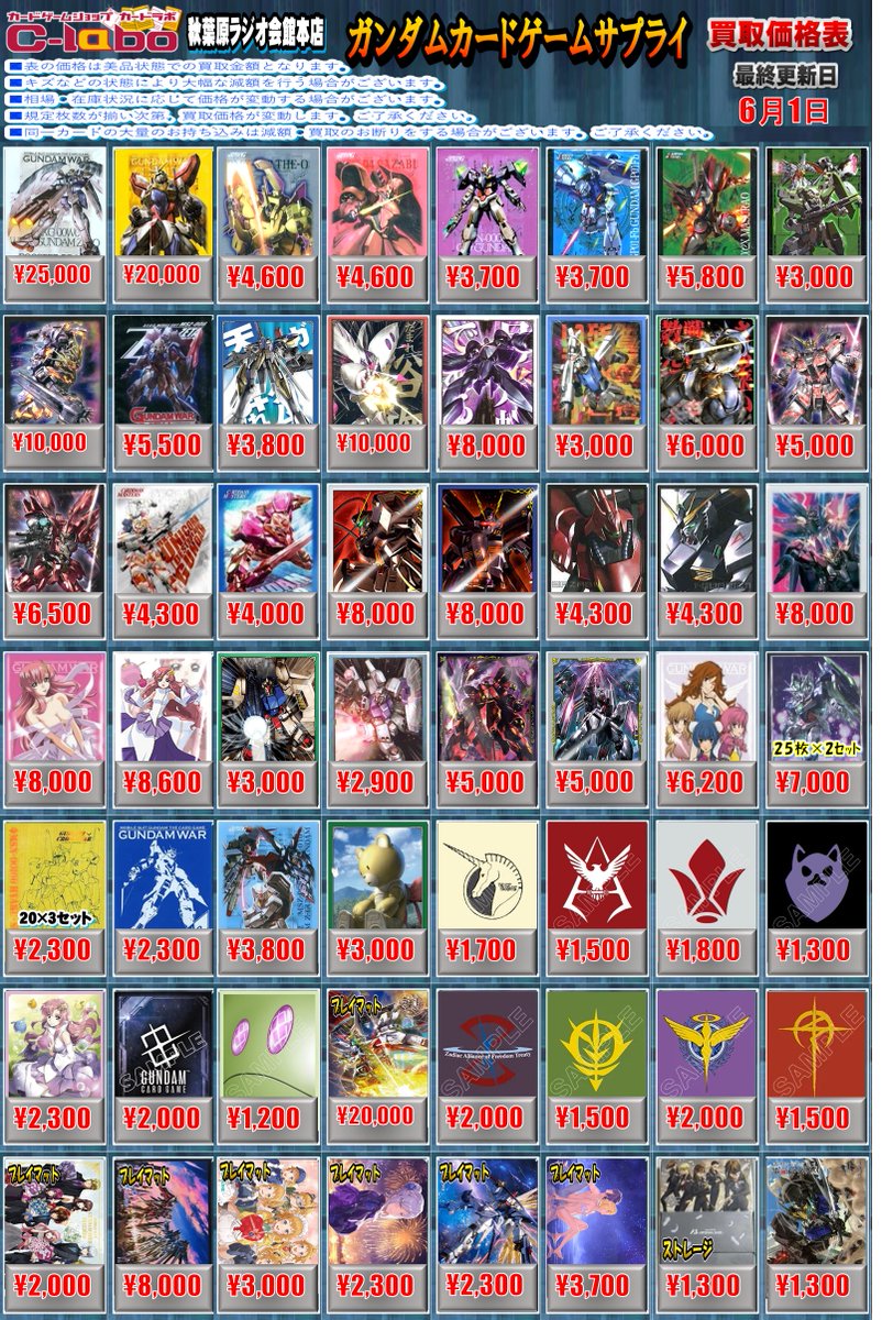 ガンダムウォー　SPカード　大会入賞サプライ　セット売り ガンダムカードゲーム ＃ガンダムウォー サプライ買取情報】