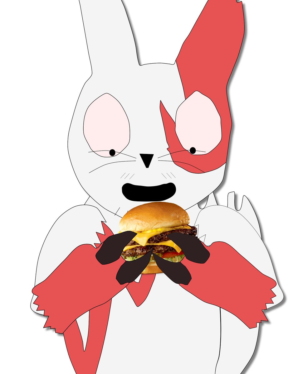 xangoosemeowkry's tweet photo. zangoose holding a burger joyously 4k render     i get bored sometimes bro    #zangoosetwt https://t.co/ggdKum58m2