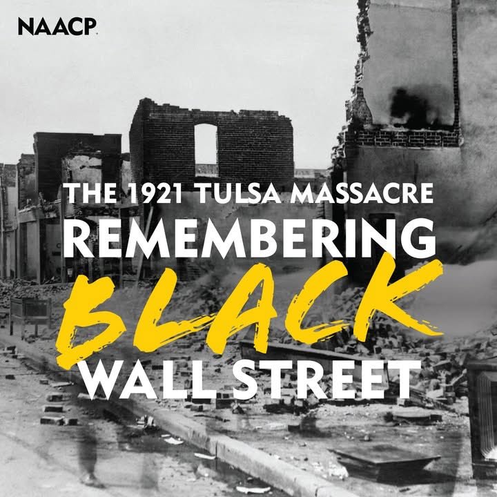 minaacp's tweet photo. 105 years later, we still remember what was taken from Black Wall Street.

Today, we honor the lives lost, the stories too often left out of textbooks, and the legacy of Greenwood that still lives on. Never forgotten. https://t.co/uozcyJGQ8u