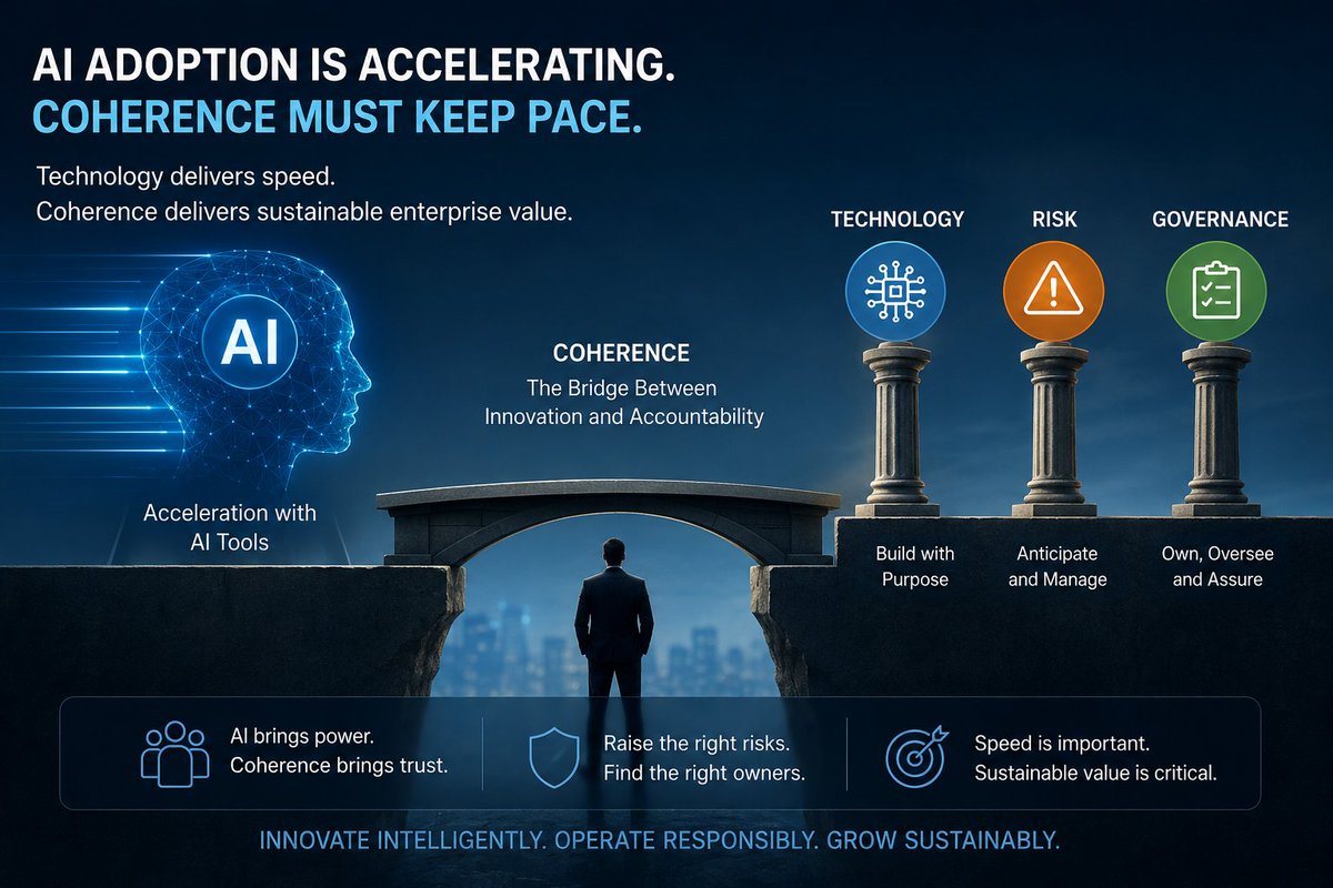 MustafaQiz's tweet photo. Enterprise AI risk is no longer about model capability. It’s about accountability coherence. Many firms are accelerating AI adoption faster than they are aligning governance, incentives, and operational ownership. #AILeadership #DataStrategy #CDO https://t.co/VsWbiwiNeA