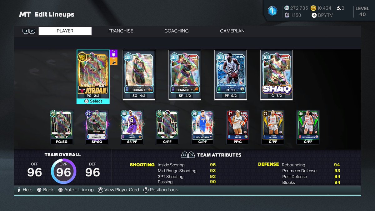 BPYTV's tweet photo. Updated team bron and chet has animation glitch still good cards when badged out (I want Wagner gone) https://t.co/mYrUFUjybG
