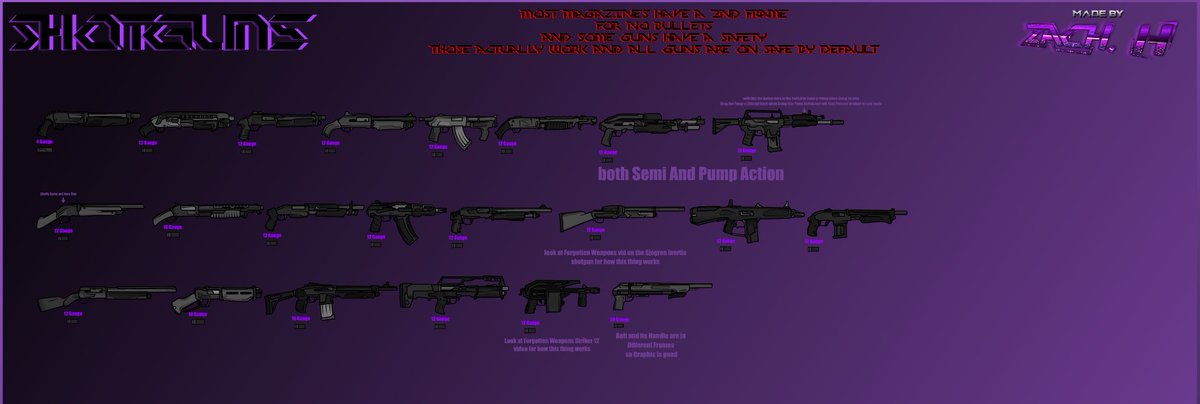 Zach_H197's tweet photo. After by my count, 3 years of working on this pack off and on I am finally happy to say its 100% done; that being the Gun pack I was working on.

here's a couple frames from the pack itself.

https://t.co/eS74j0zfPK
This file works on Flash CS6 and above.
Have fun with it peeps! https://t.co/Hl3RxrgrKO
