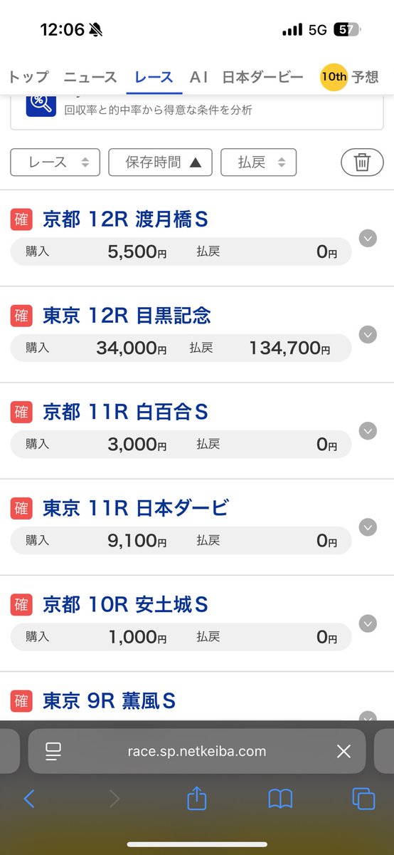 6Slfvqq's tweet photo. ダービーdayお疲れ様でした
渡月橋は単勝だけ買っておけばよかったと後悔 https://t.co/tChvuPTPm0