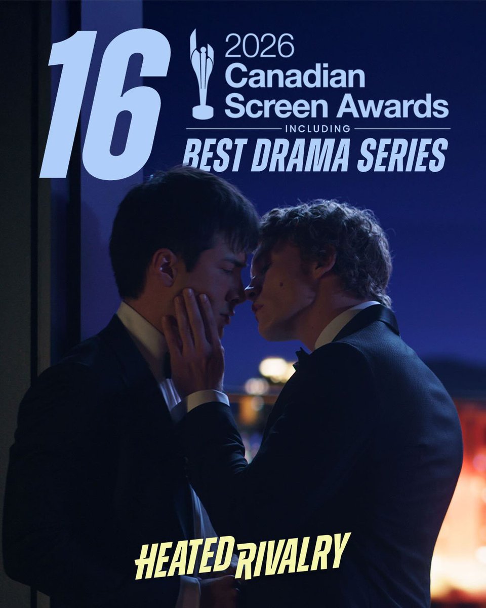 hudsonwupdates's tweet photo. “Heated Rivalry” breaks the record for most Canadian Screen Awards won by a single production, with 16 wins! (photo via heatedrivalrytv)

congratulations to cast and crew for this phenomenal achievement 💙 https://t.co/2VhSYpfWXh