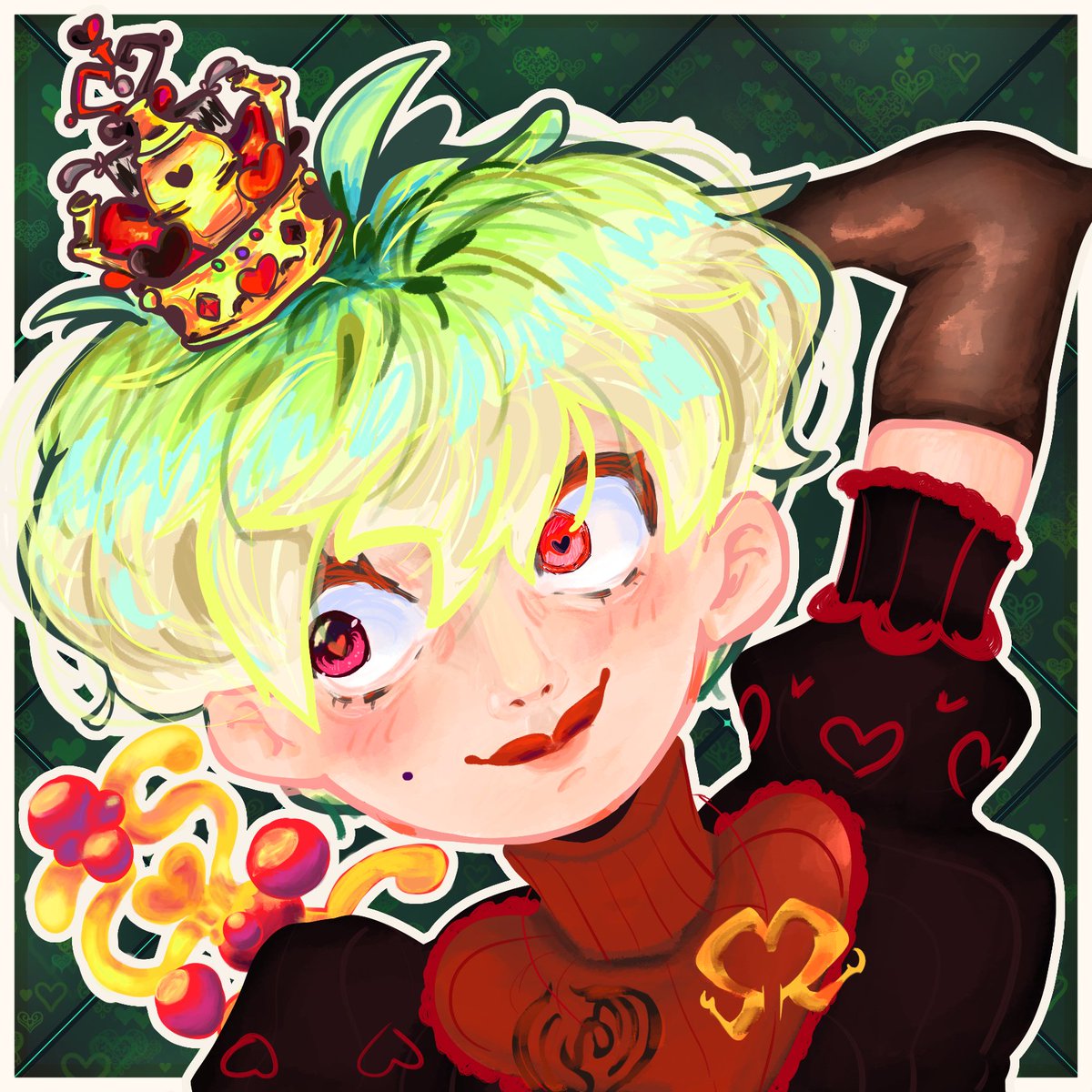 Bakha376's tweet photo. La Reina de corazones se quedara con tu cerrazón 🖤❤️🖤❤️
#art #originalcharacter #quee #green #red https://t.co/7qdtlkAbSD