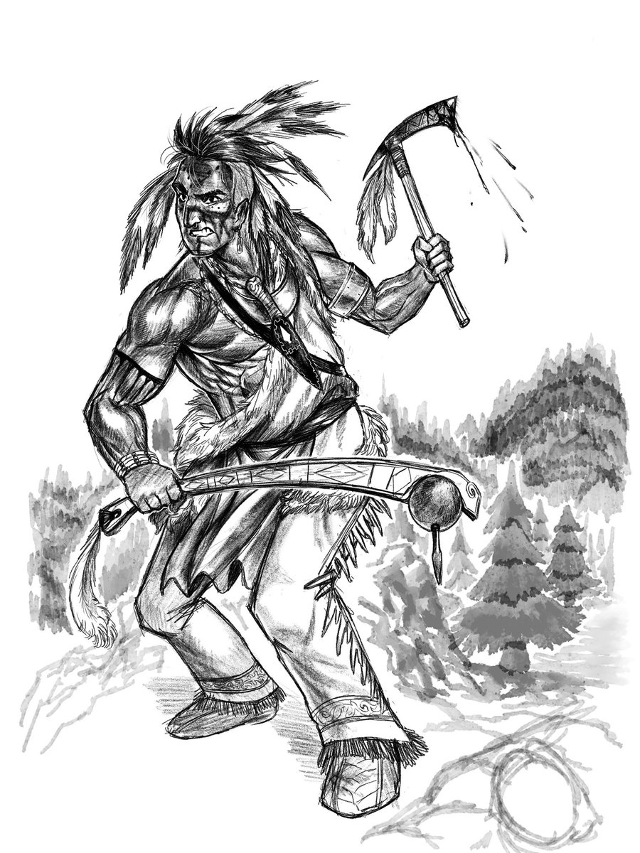 artthrall's tweet photo. Old drawing of a Skraeling warrior https://t.co/tfsGhDTDDC