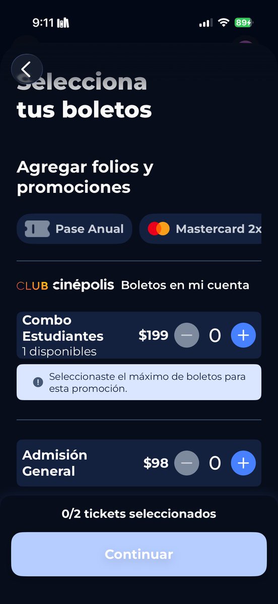 MSsj24's tweet photo. @Cinepolis 
Por qué no aparece el combo lunes como opción? https://t.co/7AOMKuaDej
