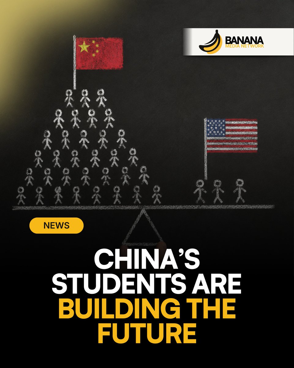BananaMediaNet's tweet photo. NEWS | China is producing around 3.5 million science, technology, engineering, and math graduates every year, giving the country a growing pool of workers who can help build the next generation of AI and technology.

While many of the world's biggest tech companies are still based in the United States, China is steadily growing the number of people who can create, improve, and work with new technologies.

The race for AI is no longer just about money or powerful computers. It's also about having enough skilled people to turn ideas into real products, businesses, and industries.

This could reshape the global economy in the years ahead. Countries that produce more talent may gain an edge in jobs, innovation, and future growth, while others risk falling behind.

If the future belongs to those who build the technology, is China quietly taking the lead while the world watches?

Source in comments 👇

🍌 Peel Beyond the Surface. Question Everything.

#BananaMediaNetwork #BMN