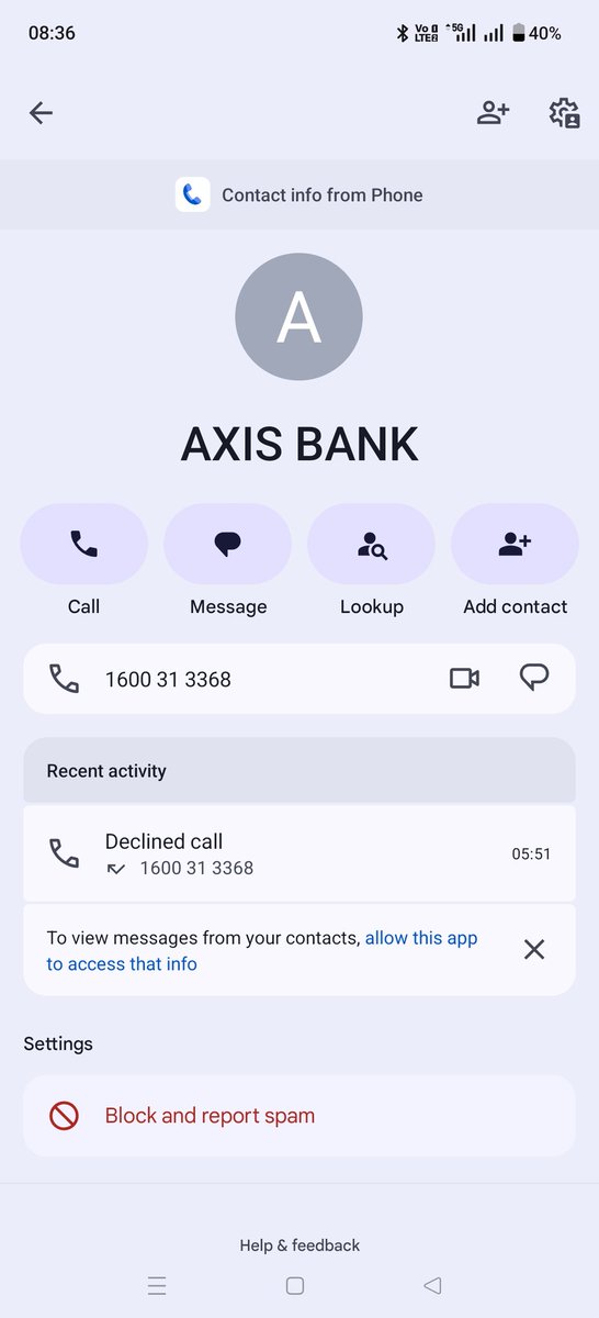sidpeacelover's tweet photo. @AxisBank @AxisBankSupport -
ARE YOU OUT OF YOUR MIND?????? CALLING AT 5:51 AM???????????? AND THEN CALLING THE ENTIRE DAY FOR SOMETHING I ALREADY INFORMED!! #axis #axisbank https://t.co/1QvYMBBZge