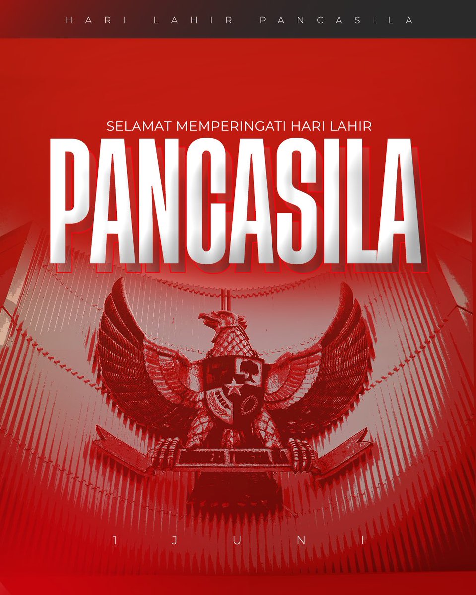 Persija_Jkt's tweet photo. Selamat Hari Lahir Pancasila, 1 Juni 2026 🇮🇩

Berbeda-beda, tetap satu dalam semangat yang sama, Indonesia. 

#Persija https://t.co/DjtieeUn6T