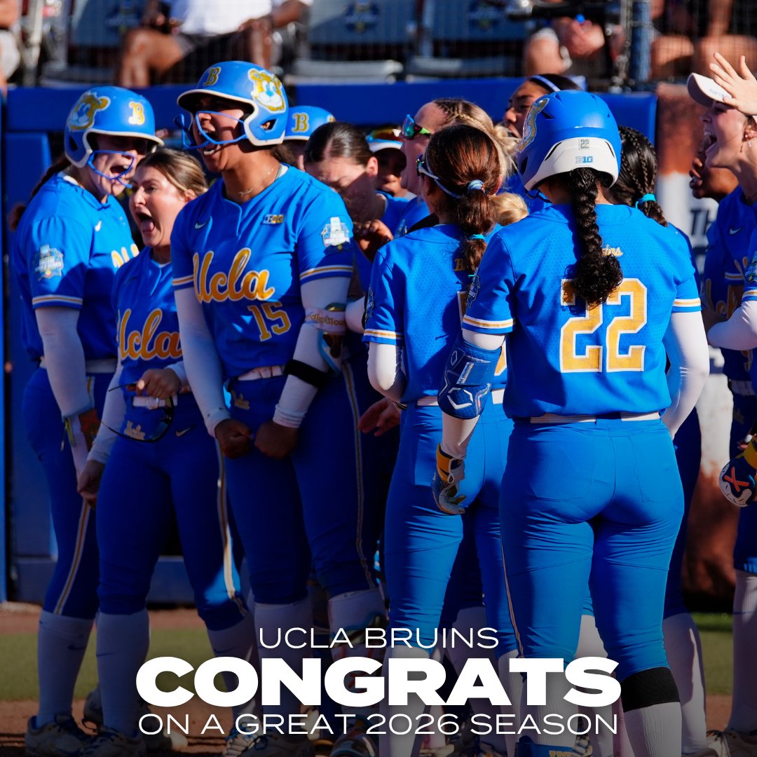 D1Softball's tweet photo. Congratulations to @UCLASoftball on a great 2026 season, highlighted by setting the NCAA single-season home run record with 209. https://t.co/9Gkb66y07C