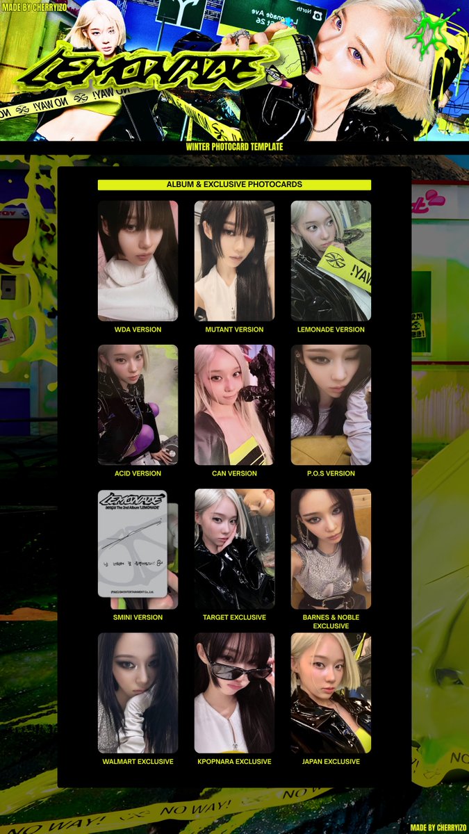 aespa 에스파 Photocard Template ⋆ ｡ ° ☆ — Lemonade Album