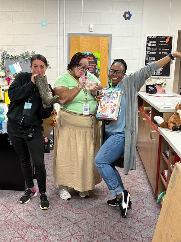 AsburyFoxDen's tweet photo. Throwback! A couple of our staff members embracing Anything but a Cup Day! #WeAreHCS #FoxPride https://t.co/2hUI6q9NTu