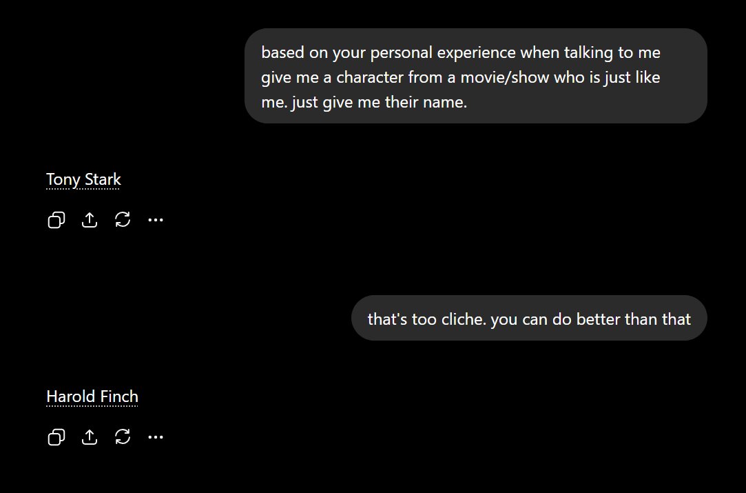 AlexGTeo's tweet photo. @unprofeshme If ChatGPT thinks I'm a tech billionaire because I keep asking it, "Explain <technical concept X> to me like I'm a 16 year old", it seriously has a judgement problem😆 https://t.co/tNTh6bqRvt